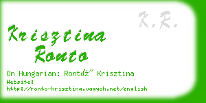 krisztina ronto business card